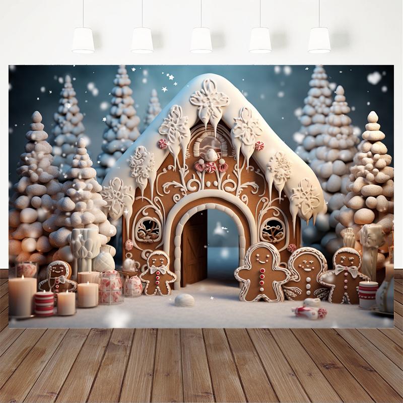 Mocsicka Christmas Photo Background Xmas Tree Snow Decors Family Holiday Party Baby Shower Boy Girl Photography Backdrops Banner142