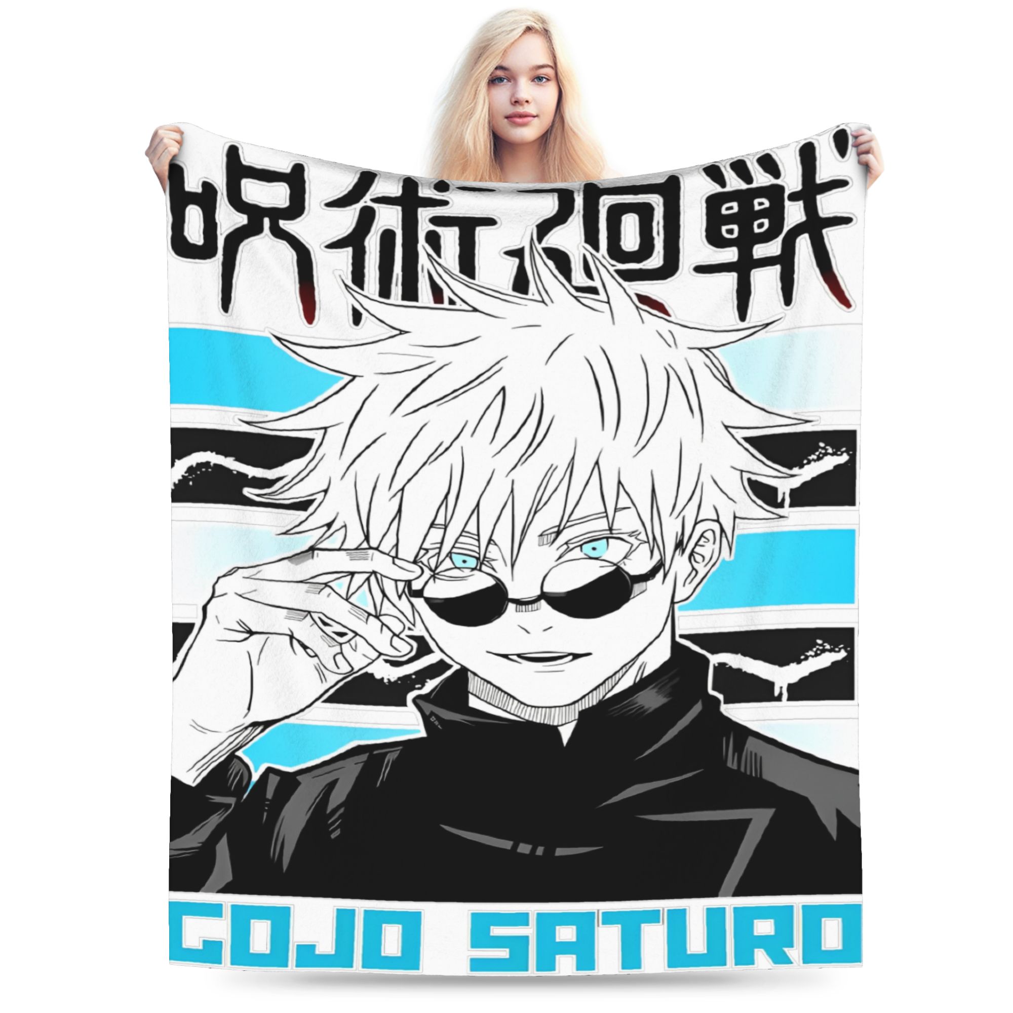 

Jujutsu Kaisen Satoru Gojo Blanket Fleece Relax Ultra-Soft Throw Blankets for Bed Rug Piece 30x40in