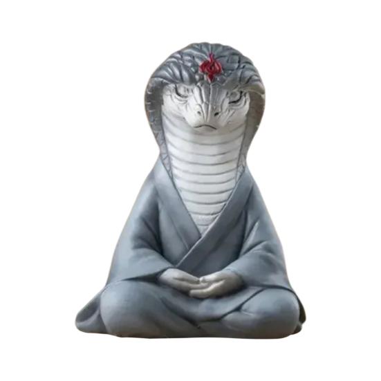 

Статуэтка Змеи из смолы Дзен 2025 Год Змеи Украшение Сидеть серый