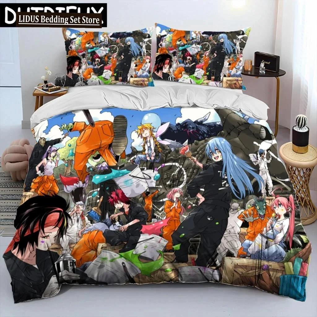 I Got Reincarnated As A Slime Anime Comforter Bedding SetDuvet Cover Bed Set Quilt Cover Pillowcaseking Queen Size Bedding Set