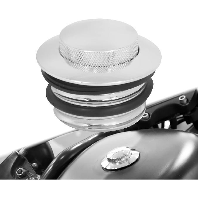Motorcycle Flush Pop-up Gas Storage Cap Vented Fuel Tank Cap Fit for Harley Dyna Softail Touring Road King (Chrome)
