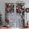 Christmas Printed Curtains, Pole Bag Curtains, Bedroom and Living Room Decoration, Home Decoration, Christmas Decoration
