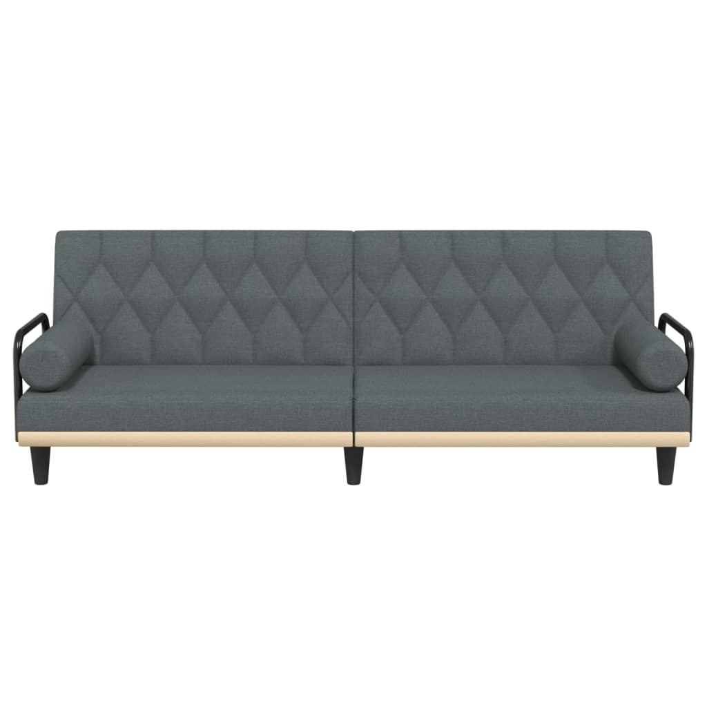 Vidaxl Foldable Sofa With Armrests, Dark Grey, Upholstered