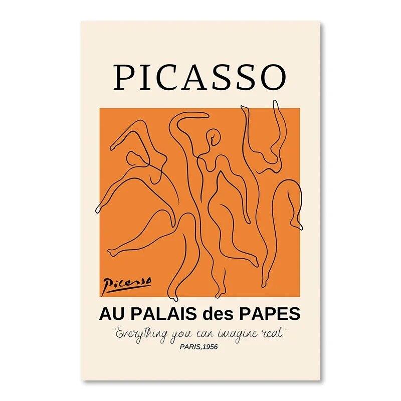 

Пикассо Танцовщица Баухауз Круглый Харинг Настенное Искусство Розовая Эстетика Оранжевый Холст Картина Плакат на скандинавскую тему и принты Декор для гостиной 21cm×30cm NoFrame