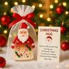 Santa Hug Ornament Santa Claus Charm Keepsake Holiday Cards with Bags for Friends Family Kids Adults Women Girls Students