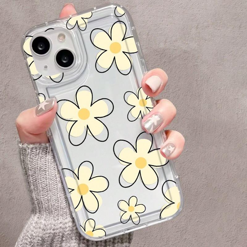 Ins Fresh Color Flowers for iPhone14/13Pro Phone Case Apple 16/15Promax Women 12