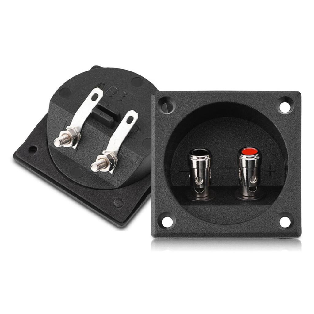 2 Pcs Speakers Terminal Box Push Spring Type 2 Binding Post Cable Connector Acoustic Components