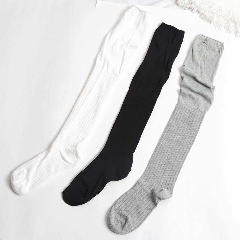 1 Paar Stiefelsocken Herbst/Winter Unifarben Oberschenkelhoch Spitze Niedlich Lolita Warme Strümpfe Sexy Schwarz Weiß Lange Beinsocken für Damen