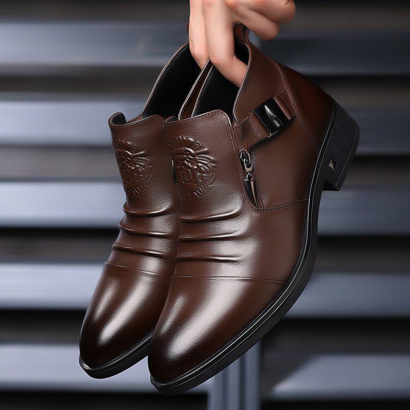 Herren Handgefertigte Leder Mid-Top Martin Stiefel - Formeller Herbst/Winter Stil