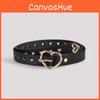 Love Heart Shape Hollow Belt With Metal Pin For Trendy Office Style