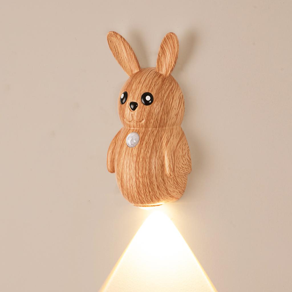 LED Three-color Changing Light Rabbit Wall Lamp Motion Sensor Light