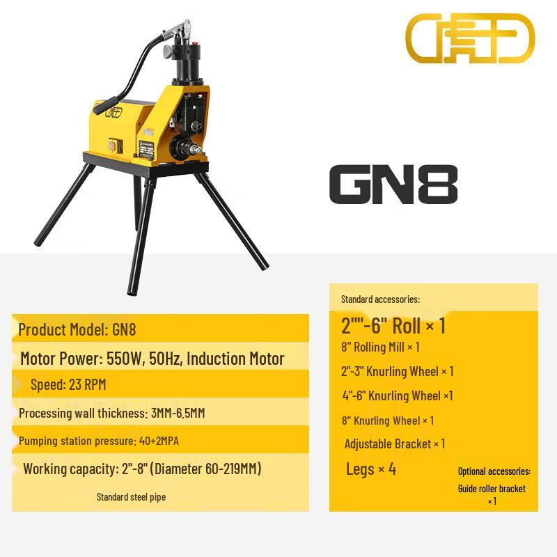 

Tiger King GN8 Electric Hydraulic Pipe Grooving Machine CN plug (adapter included)