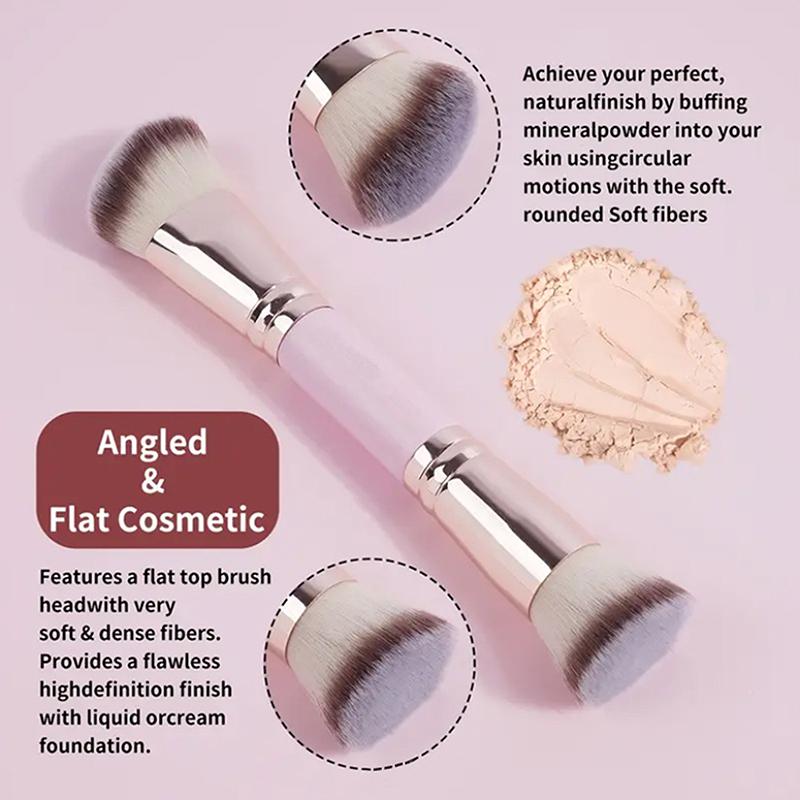 1/2/5Pcs Foundation Makeup Brush Double-Ended Flat/Angle Top Contour Brush For Beauty Blending Liquid Powder Concealer Cream