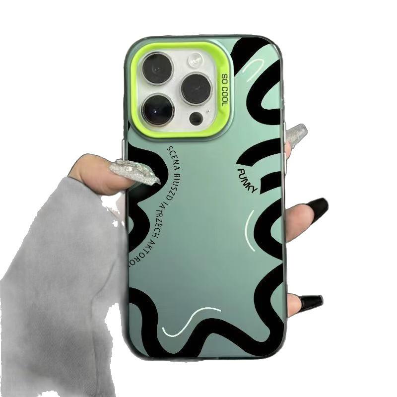 New English Black Pattern Is Suitable for Iphone17 Mobile Phone Case Apple 15promax/14 Foreign Trade 13pro16