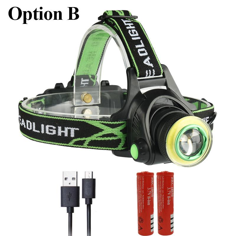 XM-L2 T6 COB 10000LM Led Headlamp Headlight Micro USB Charger Head Lamp Portable Light Torch Lantern