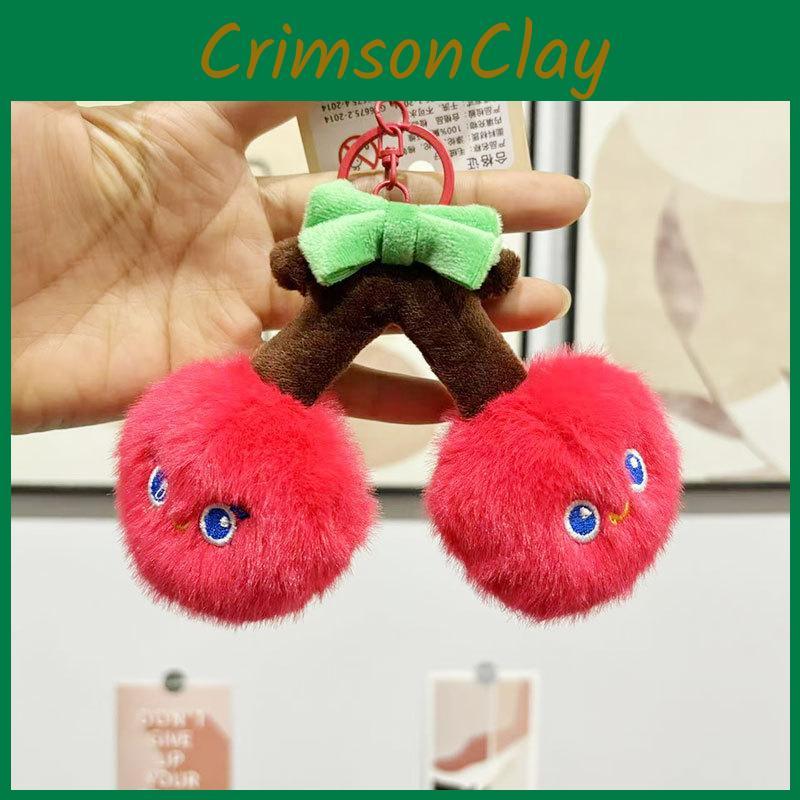 Plush Collectible Fruit Keychains Featuring Charming Characters Like Strawberry Cherry Eggplant And