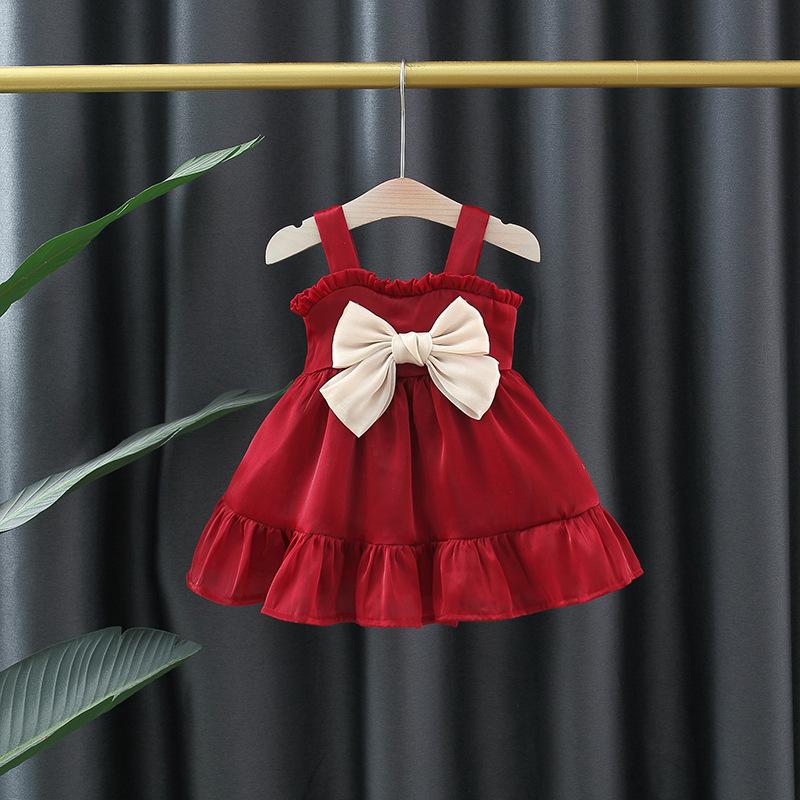 

Girls Dress Summer Children s Suspender Dress Evening Cloud Gauze Princess Dress 100 красный