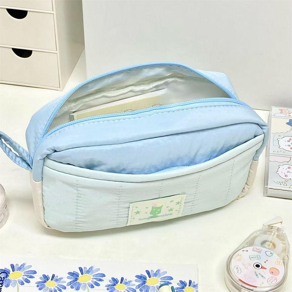 Large Capacity Pencil Pouch 2-Layer Stationery Bag Portable Pen Bag  Students
