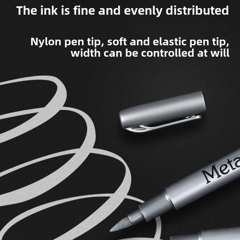 6pcs Waterproof Metallic Permanent Marker Pens for DIY - Ideal for Resin Molds, Gold & Silver Drawing - Essential Craft Suppli