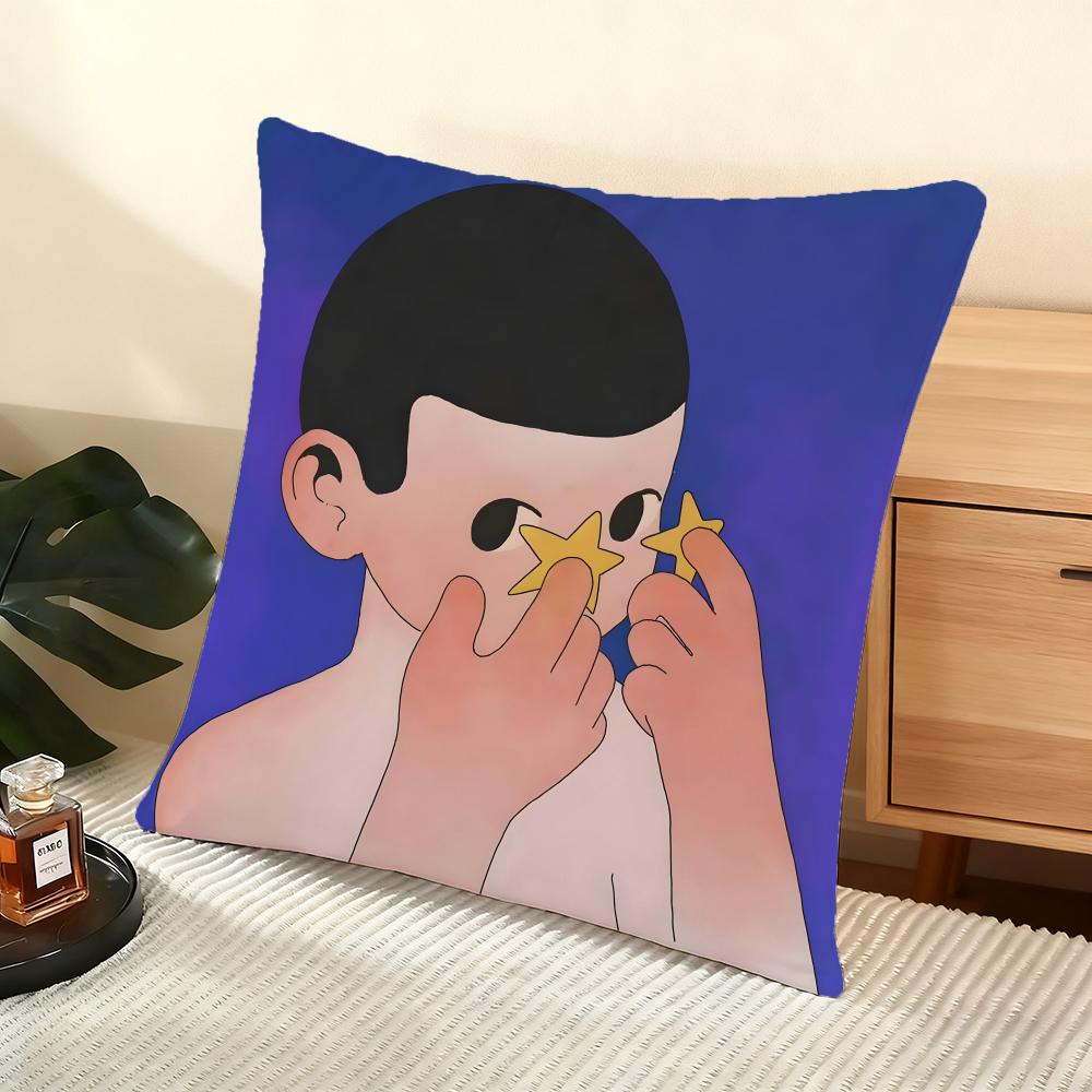 Mexico Artist Susan Cushion Cover Silky Short Plush Home Sofa Cushion Cover - Invisible Zipper Home Decoration