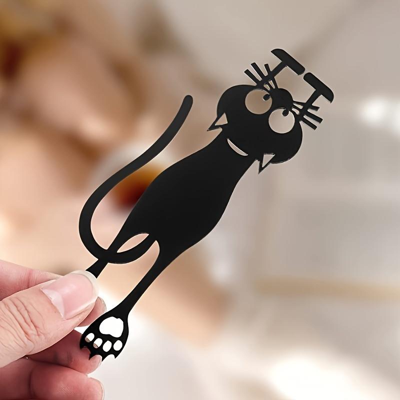 

1/2/5 Hollow-Out Black Cat Bookmark - Creative Metal Page Holder for Office, Home&School,Perfect Gift for Book Lovers & Readers