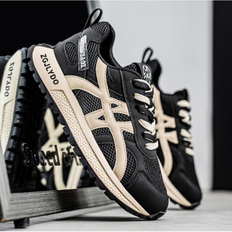 

Мужская обувь летняя сетчатая дышащая повседневная спортивная обувь студенческая универсальная на толстой подошве увеличивающая рост обувь для папы 44 чёрный