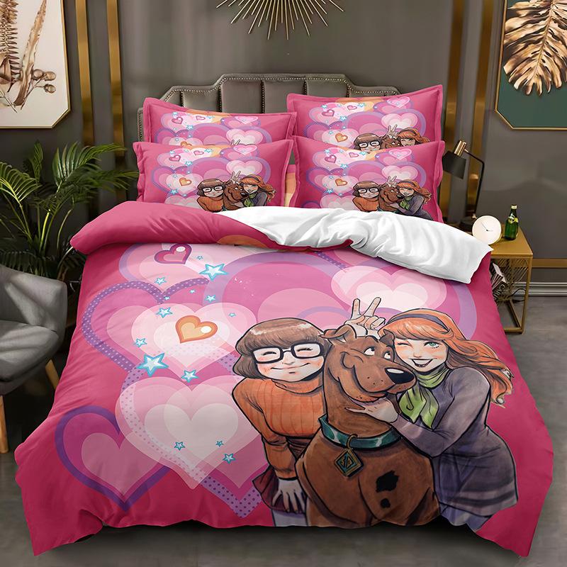 Scooby Doo Dog Quilt Cover Home Textiles Bedding Three-Piece Set, Kit Pillowcase