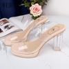 Women's Clear High Heels 2024 Summer New Woman Fashion Trendy Casual Elegant Banquet Party Elevated Sandals Outdoor Slippers