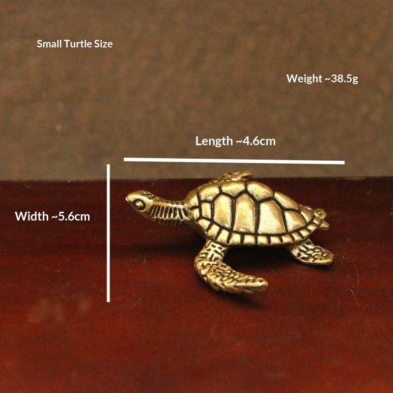 Solid Brass Sea Turtle Figurine Vintage Statue Ornament Tabletop Home Decor Craft Gift