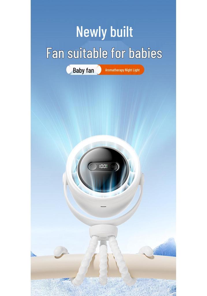 3-Speed USB Rechargeable Octopus Fan with Aroma and Night Light