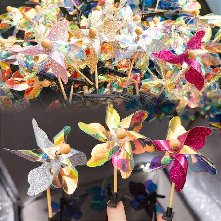 Y2k 90s Aesthetic Colorful Windmill Hairpin for Children Charm Sweet Hair Clip