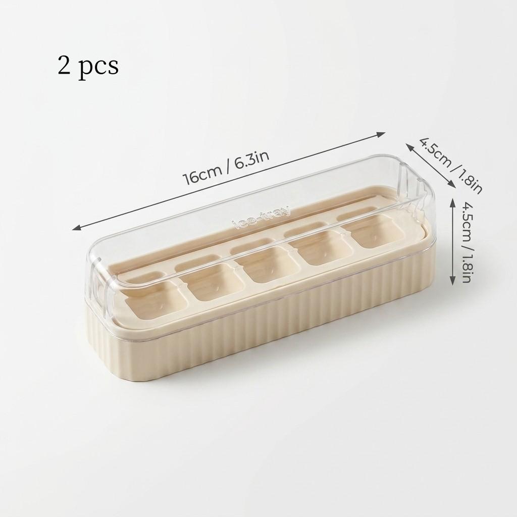 5 Grids Reusable Plastic Square Ice Cube Tray with Lid Whisky Cocktail Ice Mold Refrigerator Ice Cube Maker Kitchen Bar Tools