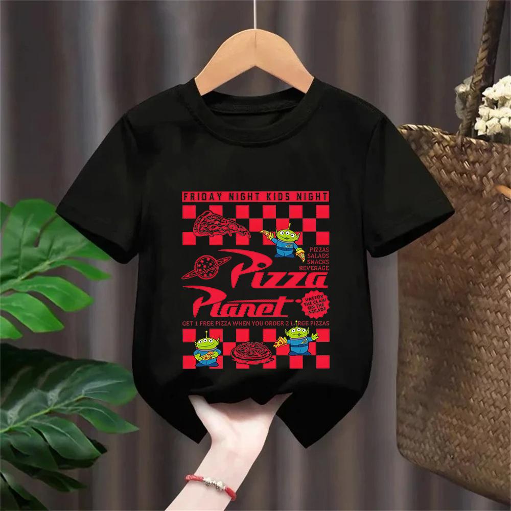 2026 Summer Toy Story Aliens Pattern Cotton T-Shirt Kids Unisex Short Sleeve for Daily Leisure and Theme Activities Wear