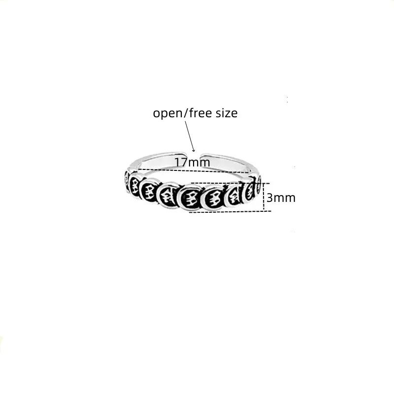 

Creative Mahjong Money Abundant Adjustable Open Free Size Chinese Character Print Finger Ring for Men Women Retro Copper Color