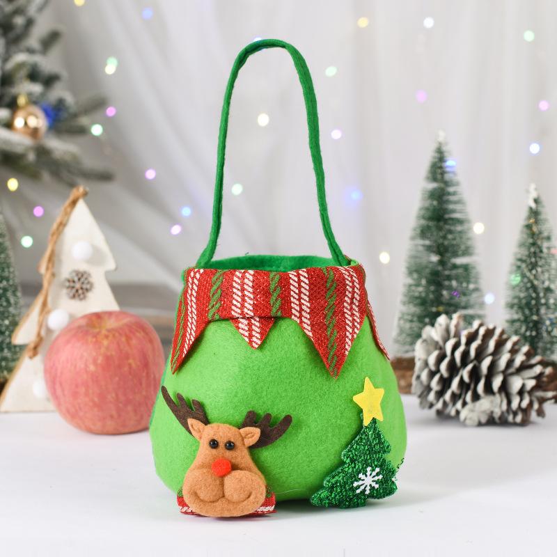 Christmas Creative English Apple Bag Cartoon Old Man Snowman Children's Gift Candy Bag Flannel Red Handbag