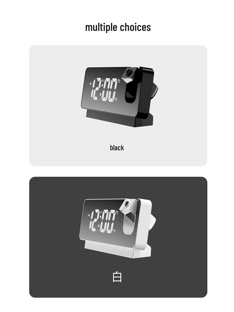 Multifunctional LED Projection Alarm Clock with Large Screen