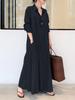 Women's Long Sleeve Shirt Dress Loose Fit Casual Long Length Shirt Dress with Collar and Side Pockets Suitable for Daily Wear