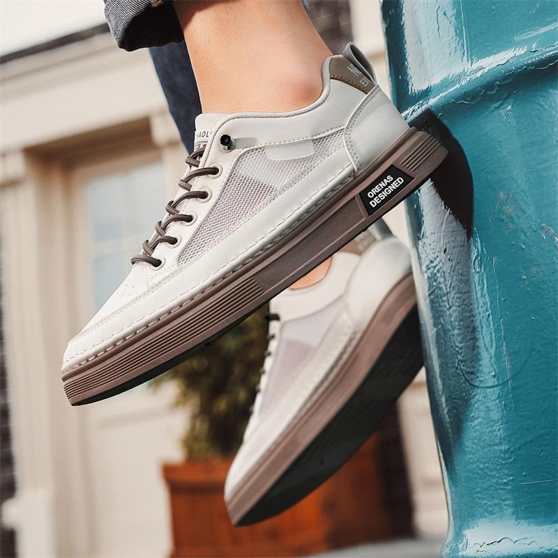 Men's Breathable Classic Casual Shoes Summer Soft-sole Non-slip Flat Shoes Outdoor Walking Shoes Fashion Youth Sports Board Shoe