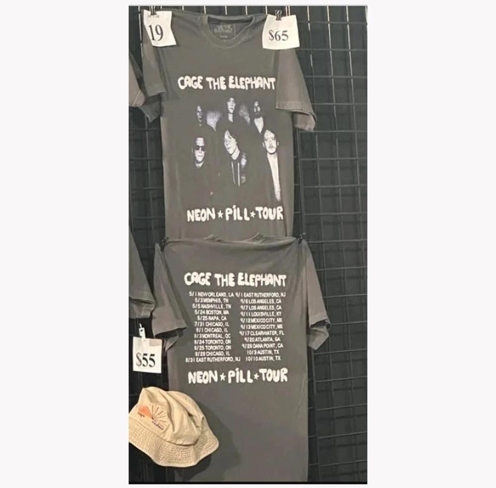 

Cage The Elephant Neon Pill Tour 2025 T shirt 4XL