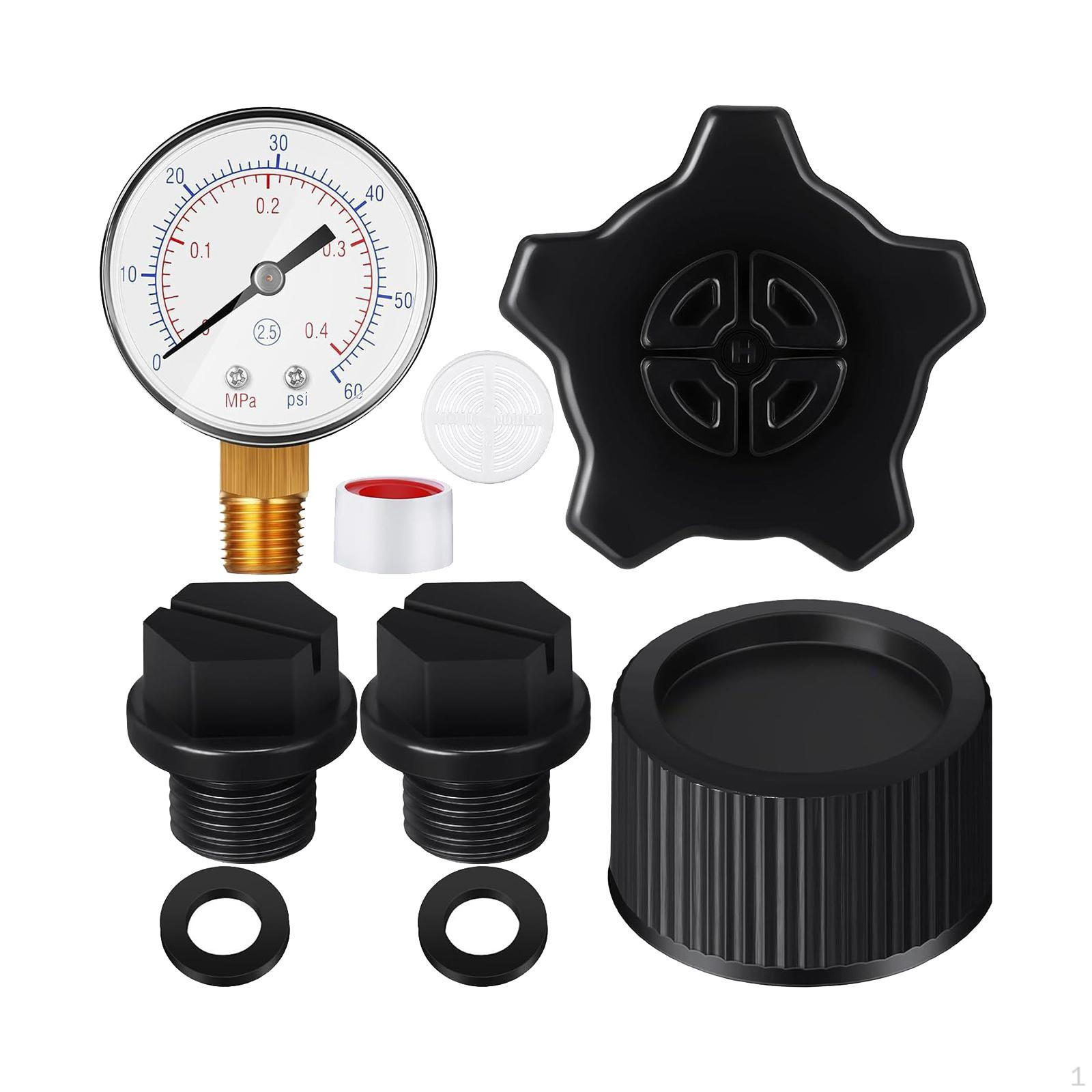 

Pool Sand Filter Pressure Gauge Heavy Duty Replacement Parts Professional Drain Cap and