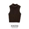 Fashion Style 2024 Fall and Winter New Women's Clothing Easiest for Match Eight-Strand Woven Stand Collar Sleeveless Knitting Vest 6771121