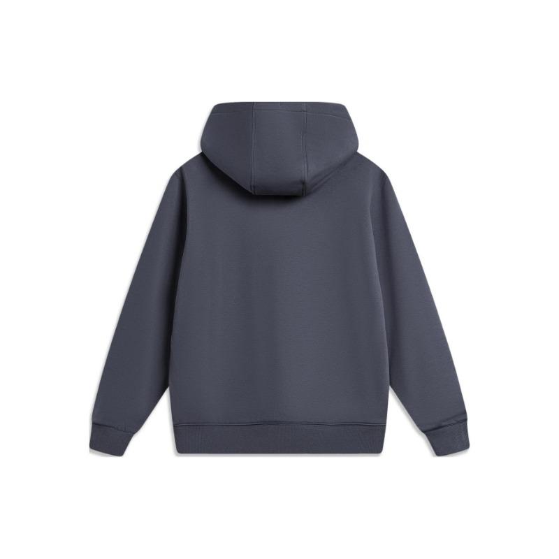 Li Ning China Color Series Solid Loose Pullover Hoodie Unisex Hoodies Cool-Sand-Black AWDU031-7