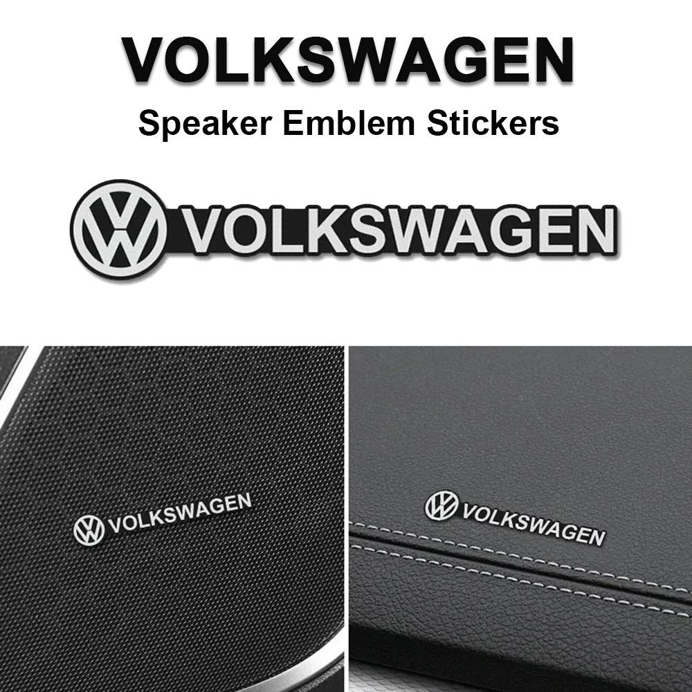 VW 4Pcs Car Audio Decorate 3D Aluminum Emblem Badge Sticker Decal For Volkswagen VW Rline GTI Golf 6 Polo Passat Interior Mouldings EQ1