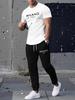Paris Summer Men's Casual Two-Piece Set: T-shirt & Long Pants
