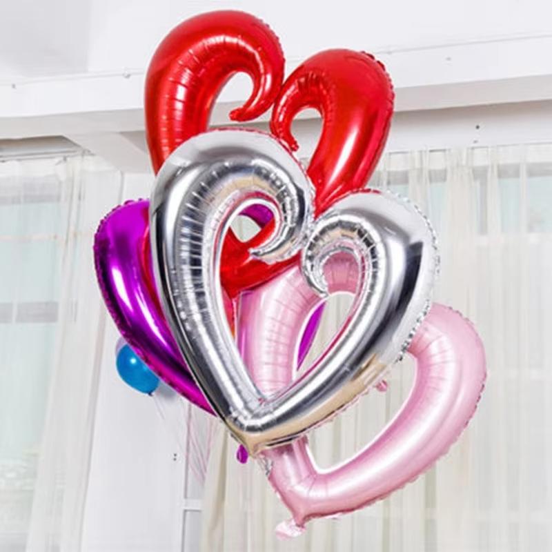10pcs 36-Inch Giant Heart Foil Balloons with Hook for Wedding Valentine's Day & Birthday Party Decor Helium Ballon
