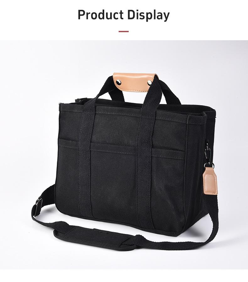Trendy Multi-Functional Canvas Mommy Bag - Fashionable Mother & Baby Shoulder Messenger