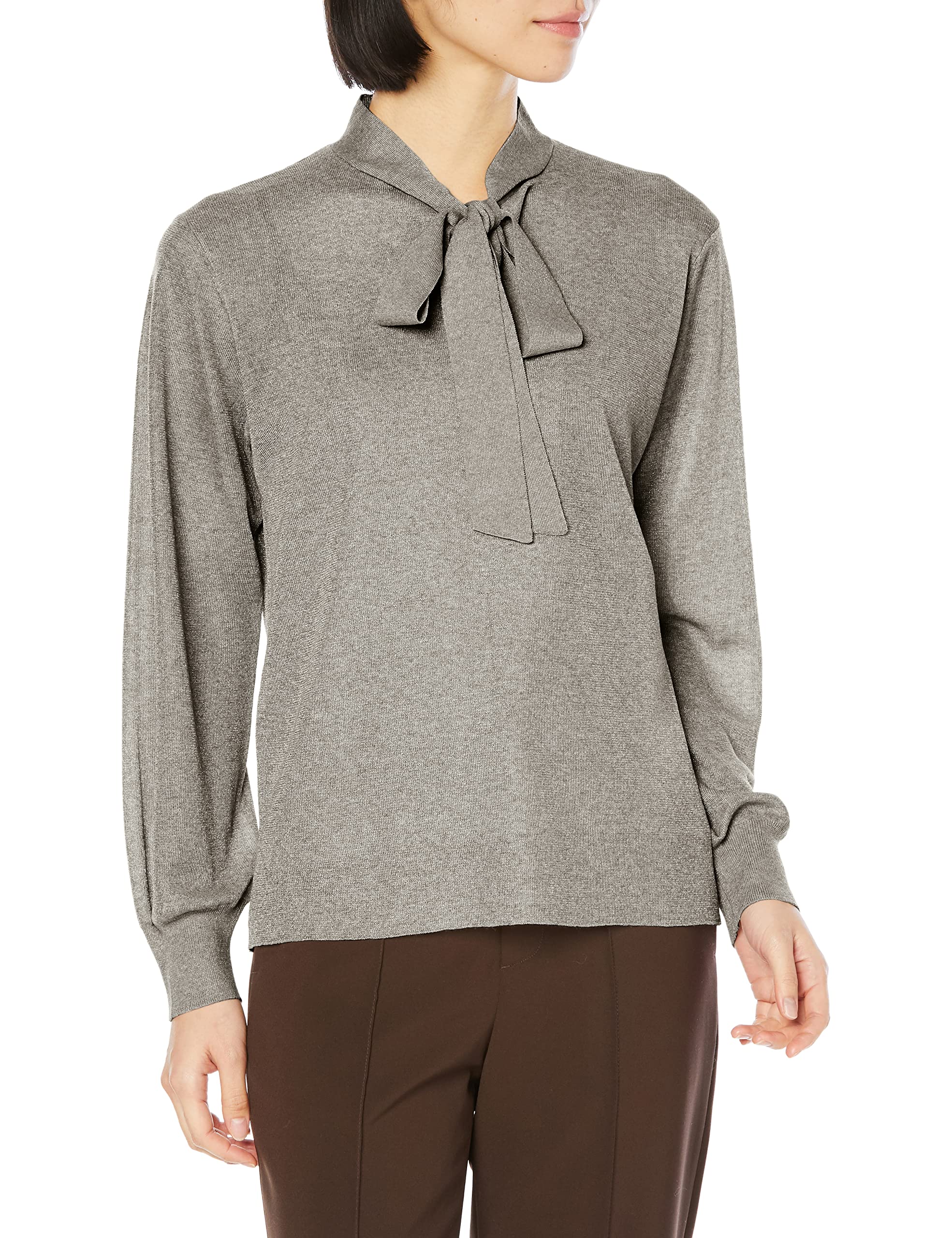 

Mira Owen SET UP Галстук-бабочка Ламе Трикотаж GRY 1 Топ, 09WNT225008, Женский, серый