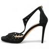 Auth JIMMY CHOO Lochsandalen mit Lochmuster-Sternabsatz Schwarz ji8803ss Gebraucht
