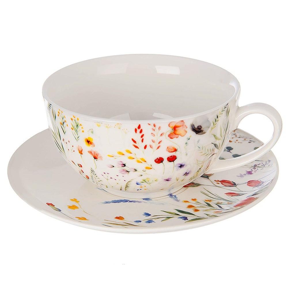 Dzbanek Porcelanowy Maki z Filiżanką do Zaparzania Picia Kawy Herbaty Ziół