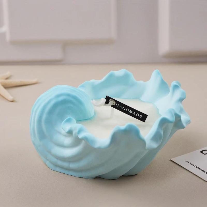 Moules en silicone pour bougies en forme de conque, style océan, pour fabrication de boîtes de rangement, de bijoux, de cire parfumée, faits à la main, pour décoration d'intérieur